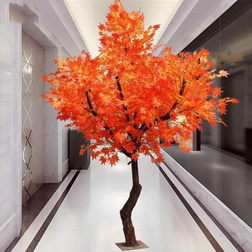 Artificial Red Maple Tree Autumn Maple Artificial Trees forged Maple Leaves Plants forged Greenery Decor for Home Kitchen Garden Office Wedding Party